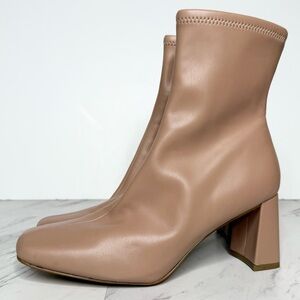Steve Madden Harli Tan Square Toe Heeled Bootie 8 1/2 M